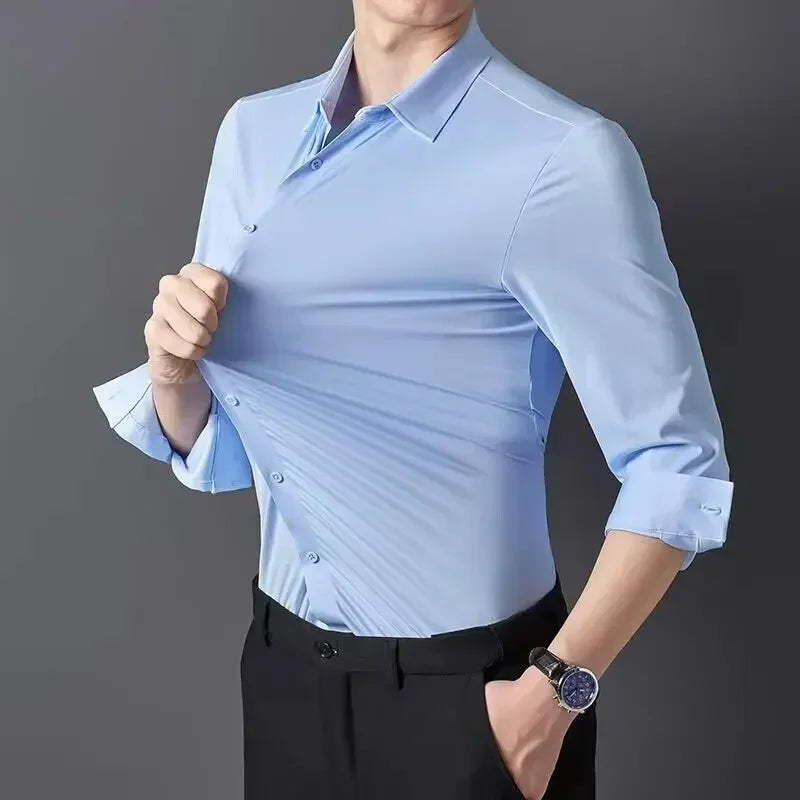 Camisa De Seda Ultra-estiramento Masculina