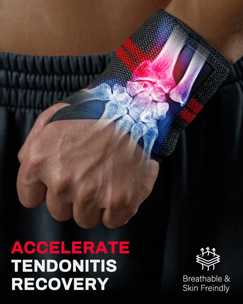 1 Par De Pulseiras Para Suporte De Pulso, Cintas De Apoio Para Levantamento De Peso