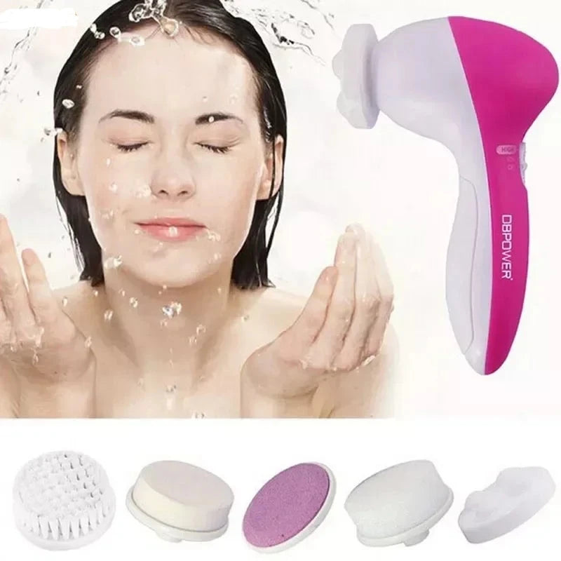 Escova De Limpeza e Esfoliação de Pele Facial 5 Em 1