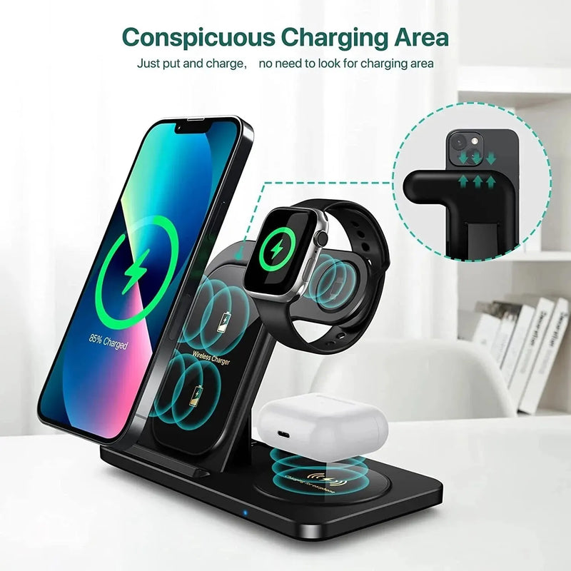 Carregador Turbo - 3 Em 1 - Celular Fone e Relógio