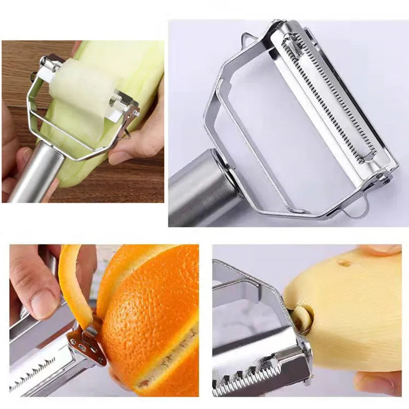 Descascador e Cortador Multifuncional - Aço Inoxidável